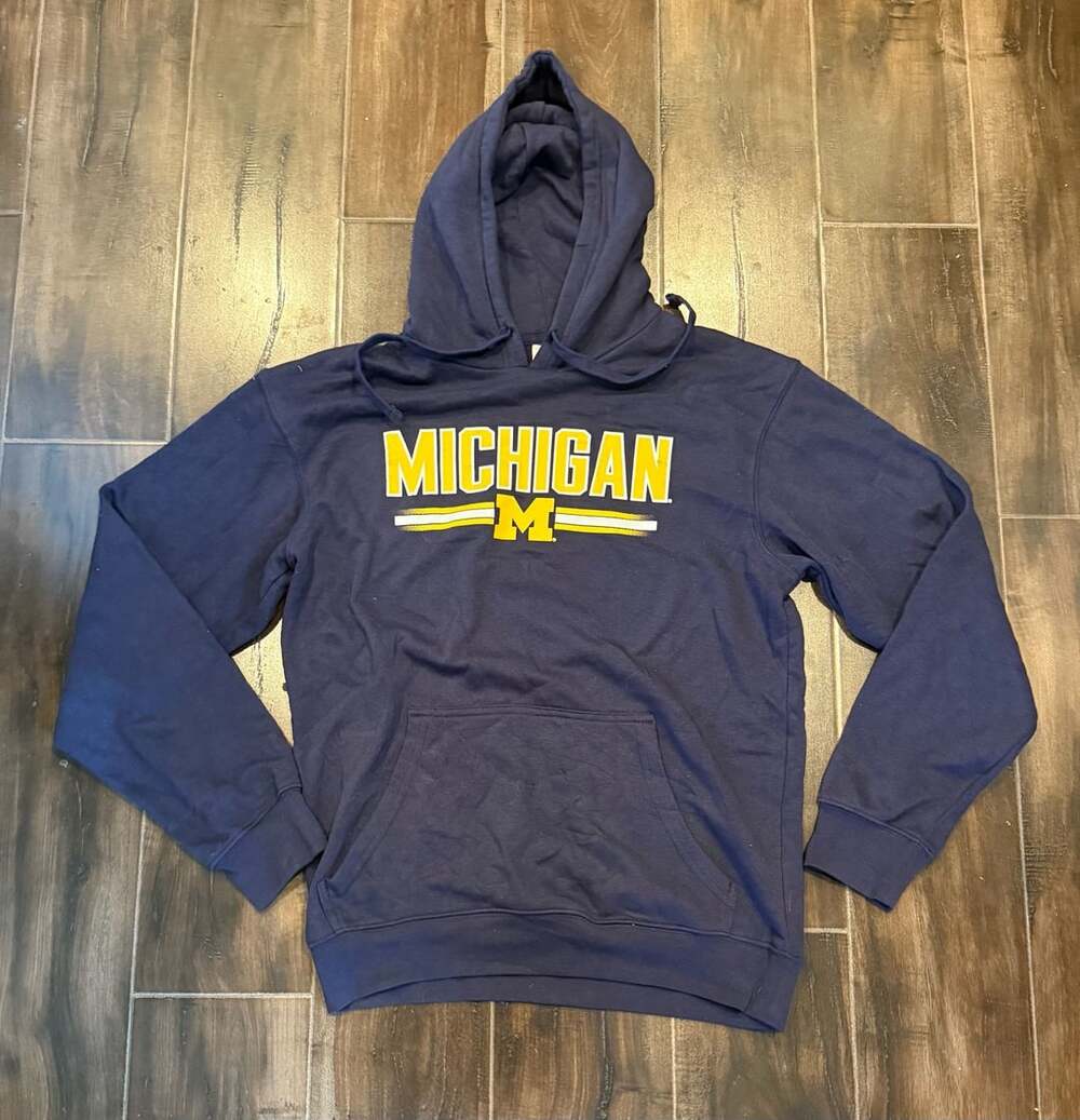 Russell Athletic University of Michigan Hoodie Size M Navy Blue
